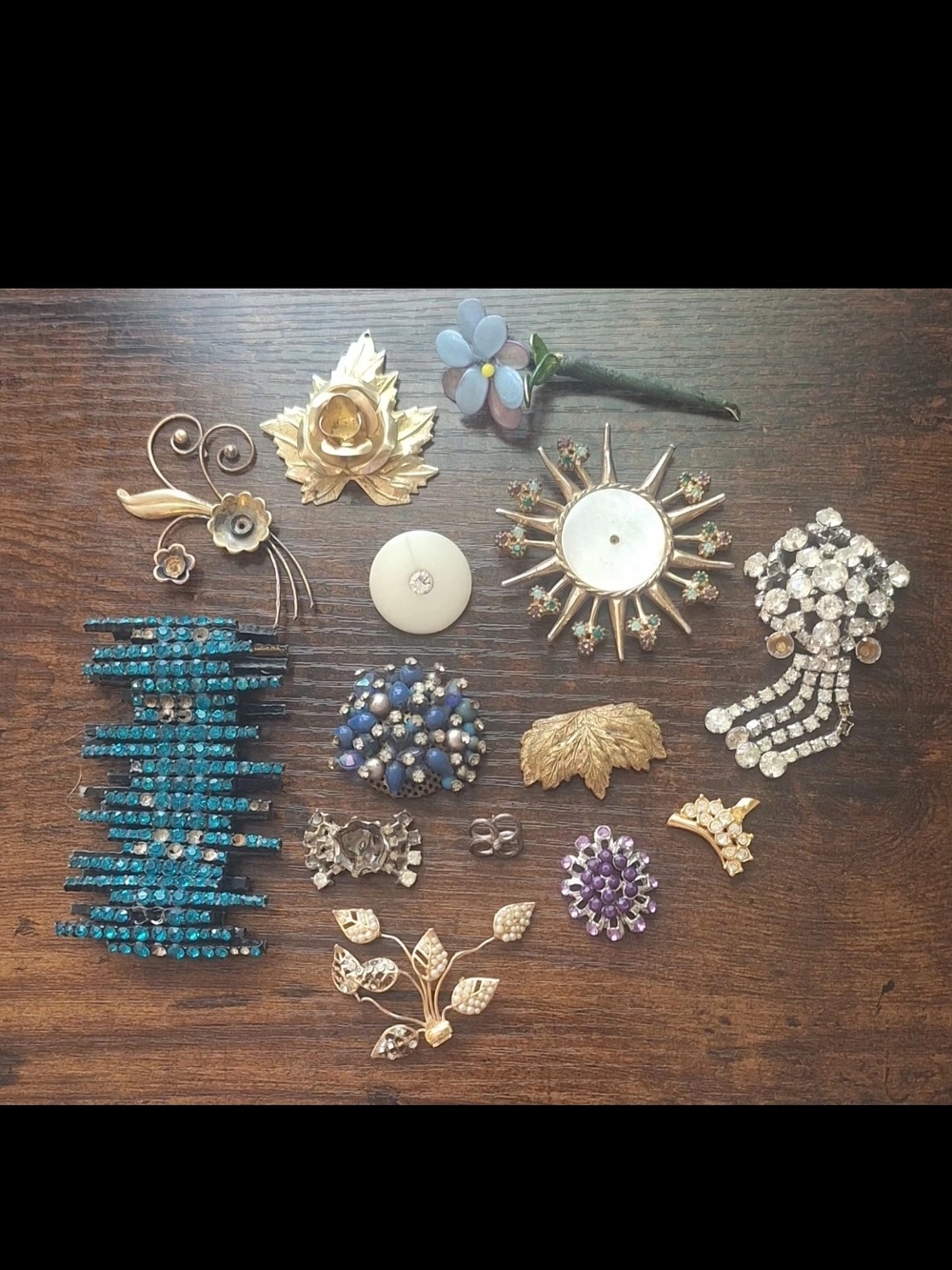 Vintage Antique Art Deco Rhinestone REPAIR Broken CRAFT PIECES Jewelry Lot #5